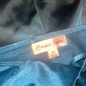 Emerald Sundae Shimmery Teal Satin Camisole